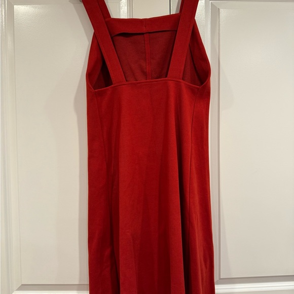 ZARA | Brick Red Dress With Gold Tone Buttons - Picture 5 of 5